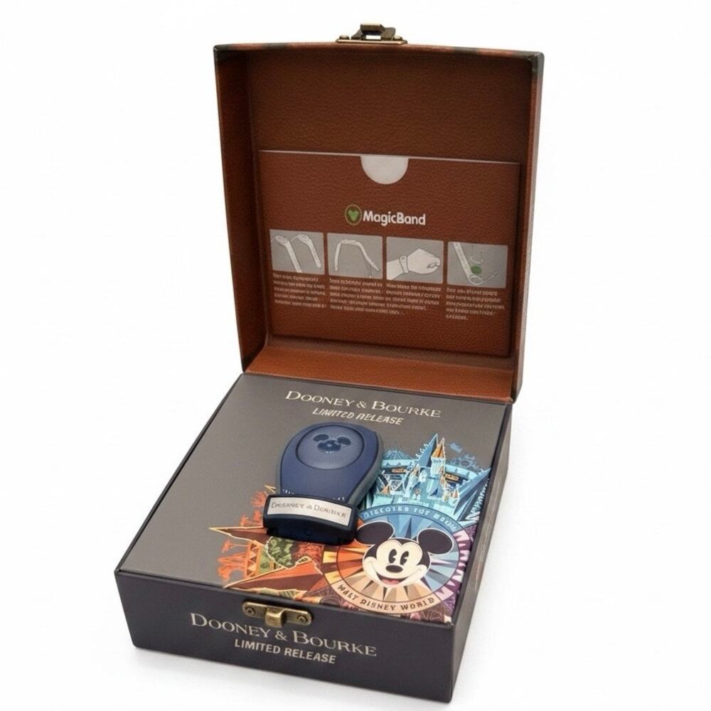 NIB Disney Parks Dooney & Bourke Navy Blue Passport Collection MagicBand